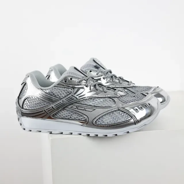 Bottega Veneta Cassette Metallic Silver Lifestyle Sneakers 3
