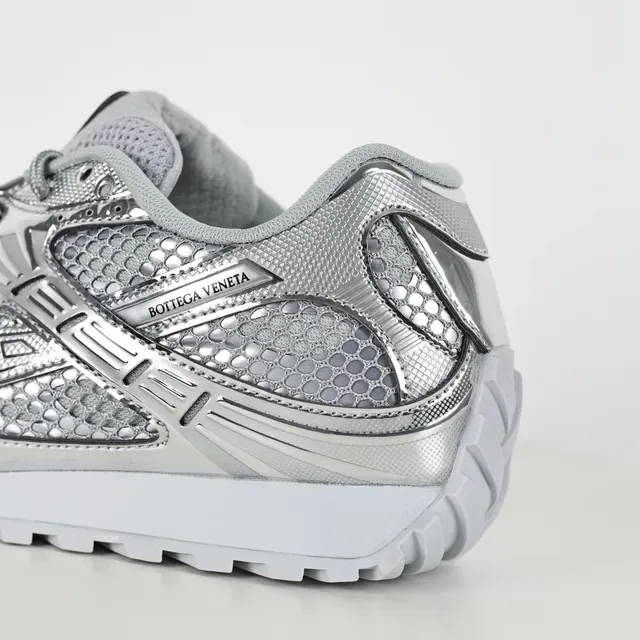 Bottega Veneta Cassette Metallic Silver Lifestyle Sneakers 4