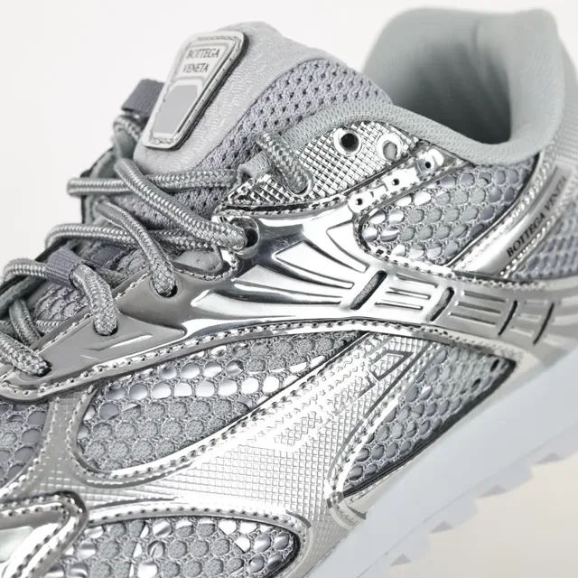 Bottega Veneta Cassette Metallic Silver Lifestyle Sneakers 6