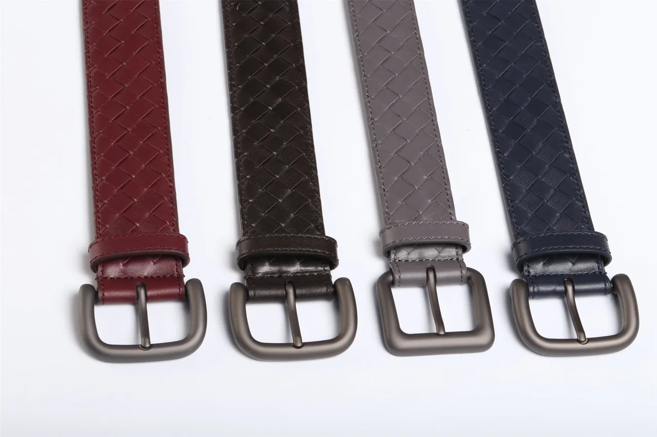 Bottega Veneta Intrecciato منسوج Navy حزام جلد 2