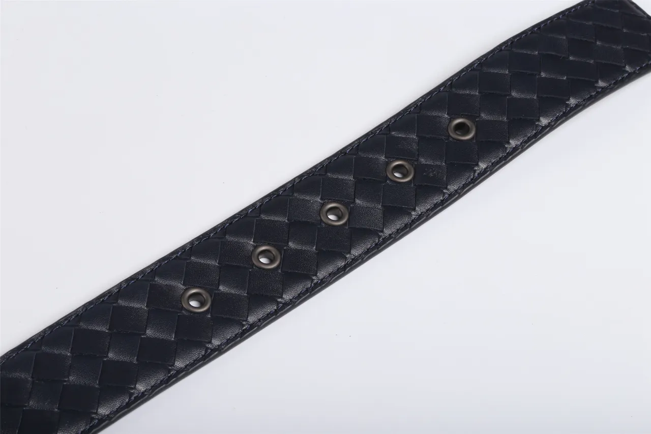Bottega Veneta Intrecciato منسوج Navy حزام جلد 3
