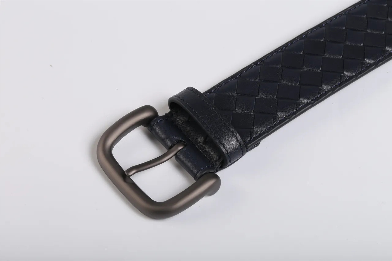 Bottega Veneta Intrecciato منسوج Navy حزام جلد 5