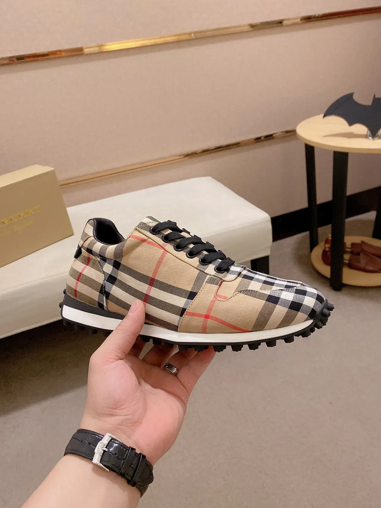 Burberry نمط الشيك low-top أسلوب الحياة أحذية رياضية 6