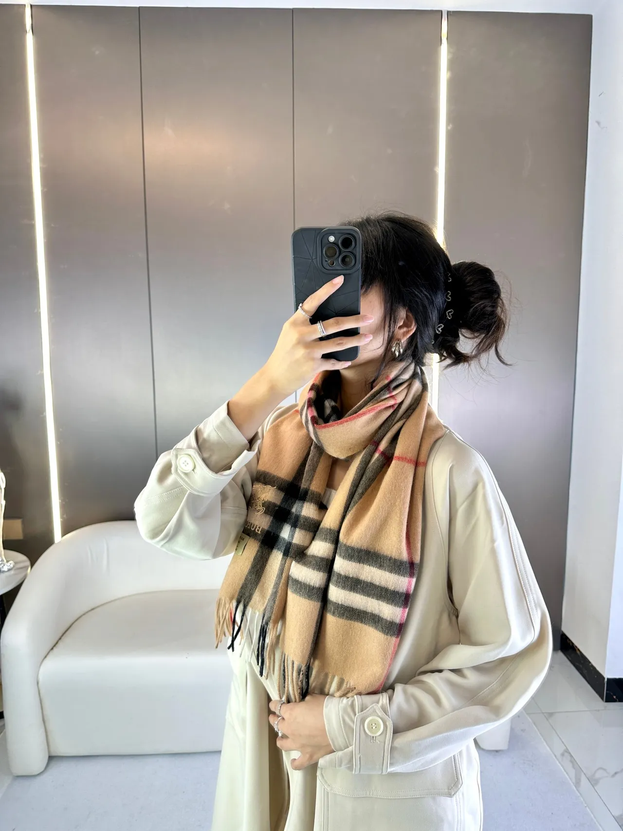 Burberry Classic Check Cashmere Scarf 2