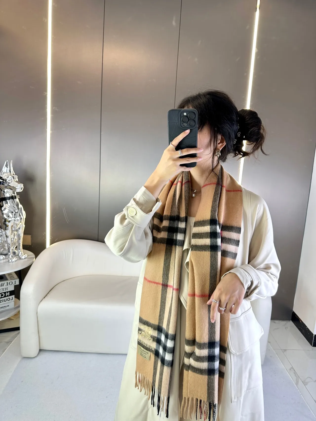 Burberry Classic Check Cashmere Scarf 3