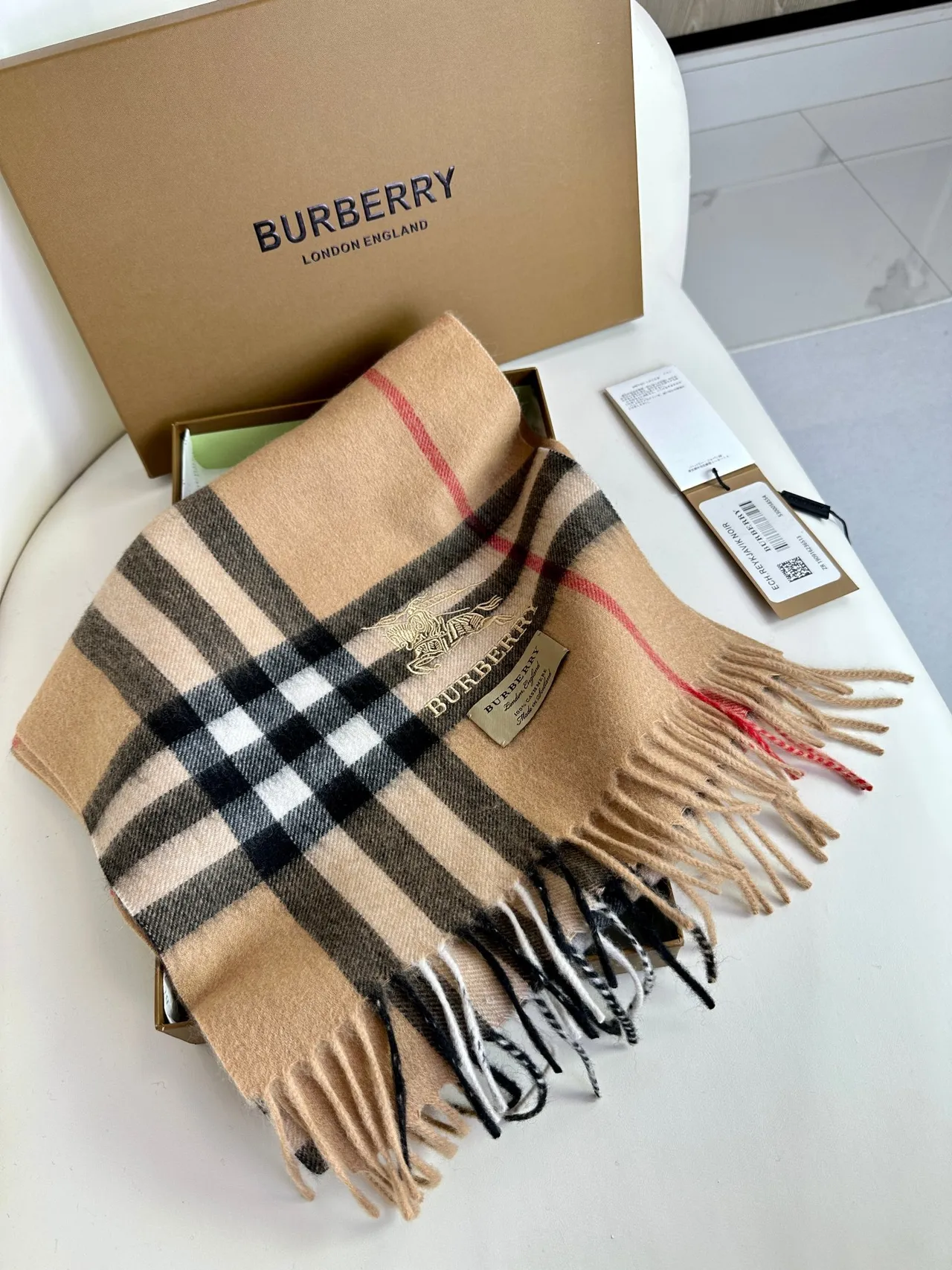 Burberry Classic Check Cashmere Scarf 5