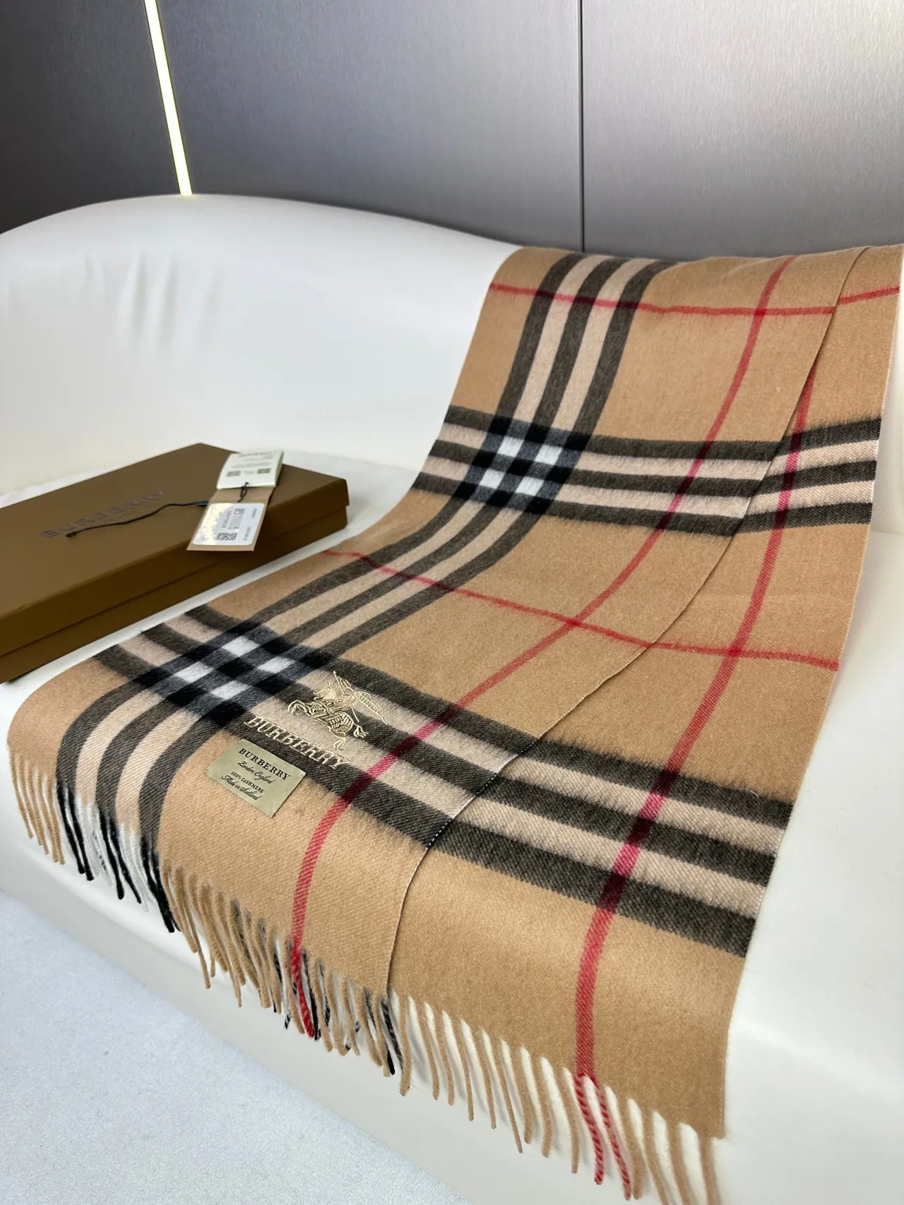 Burberry Classic Check Cashmere Scarf 6