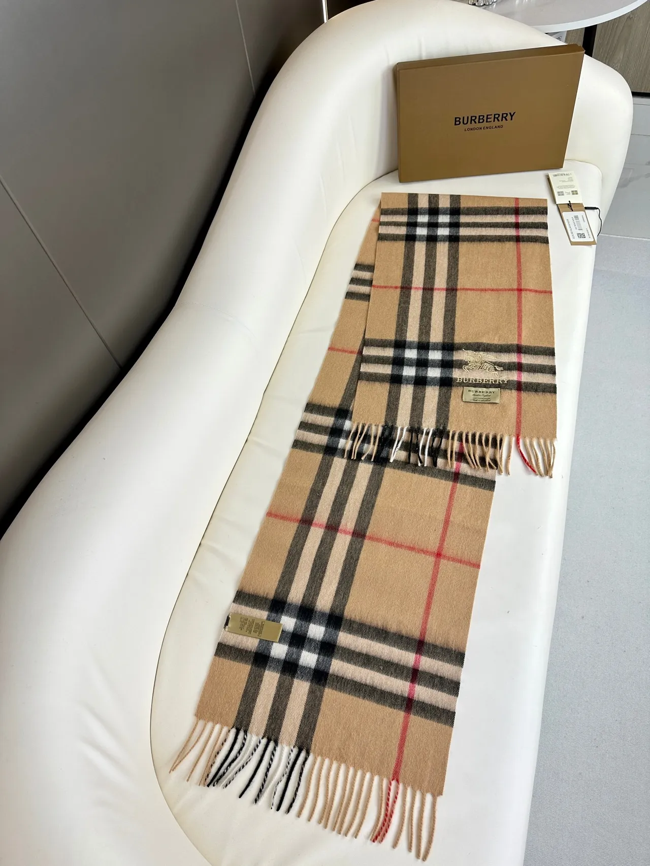 Burberry Classic Check Cashmere Scarf 7