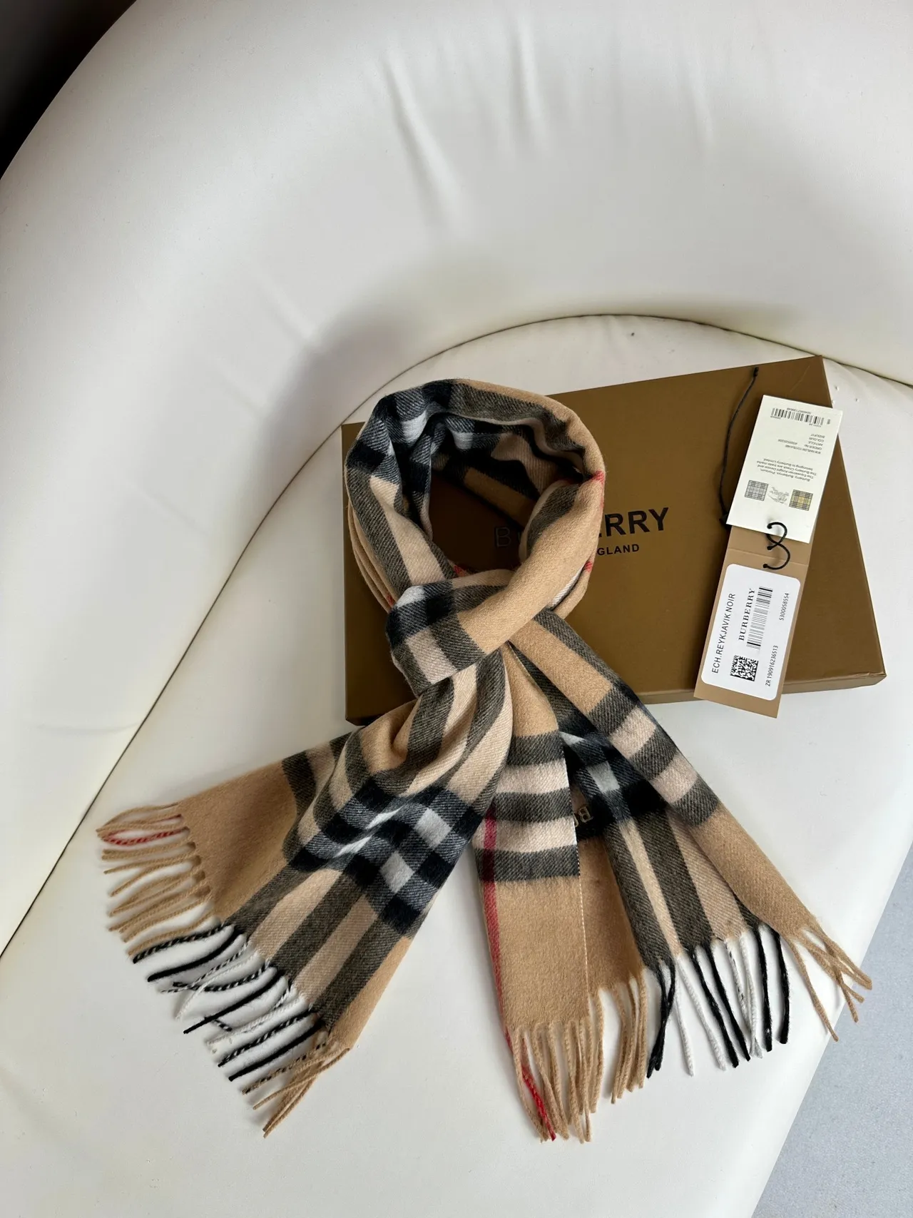 Burberry Classic Check Cashmere Scarf 8