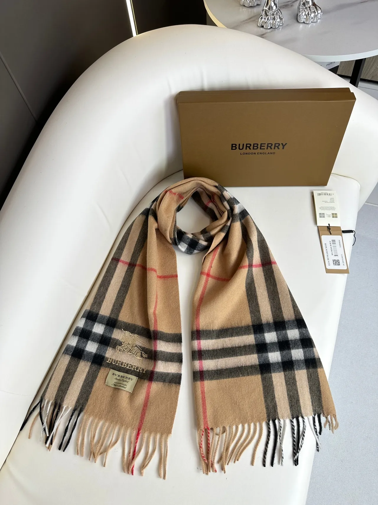 Burberry Classic Check Cashmere Scarf 9