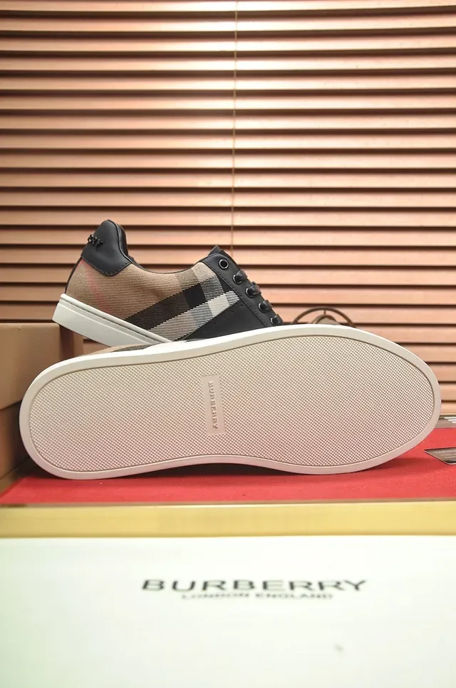 Burberry Knight Black and Check Canvas Lifestyle Sneakers 2