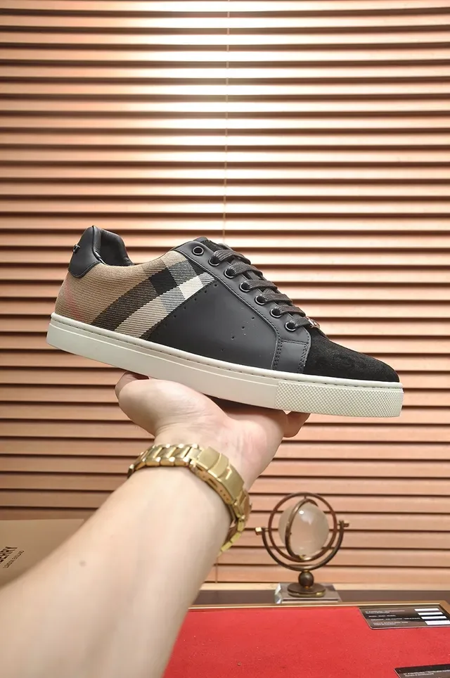 Burberry Knight Black and Check Canvas Lifestyle Sneakers 4
