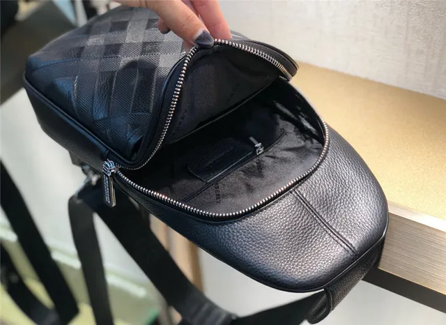 Burberry Knight Black Quilted Leather Messenger Bag 4