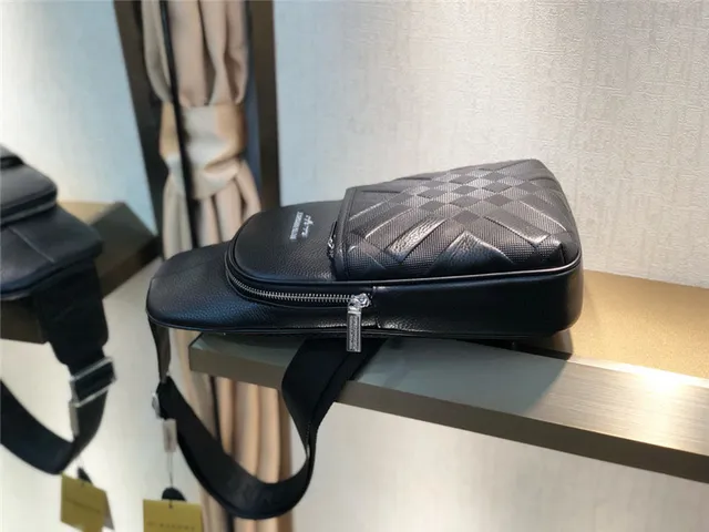 Burberry Knight Black Quilted Leather Messenger Bag 6