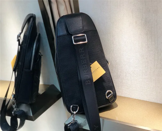 Burberry Knight Black Quilted Leather Messenger Bag 7