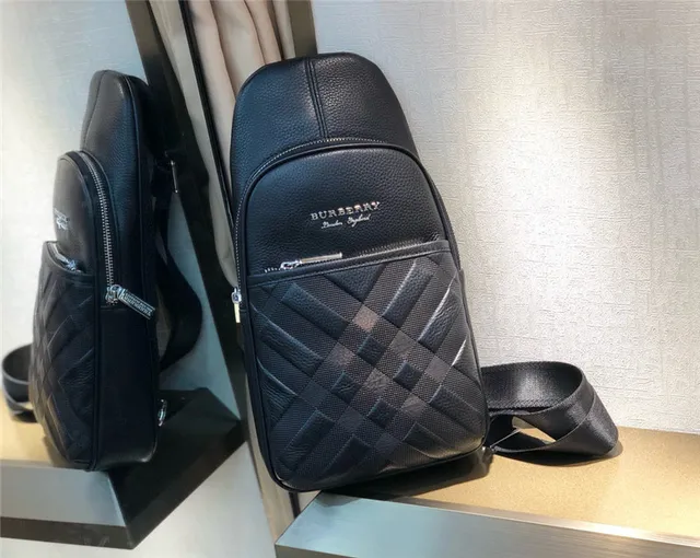 Burberry Knight Black Quilted Leather Messenger Bag 8