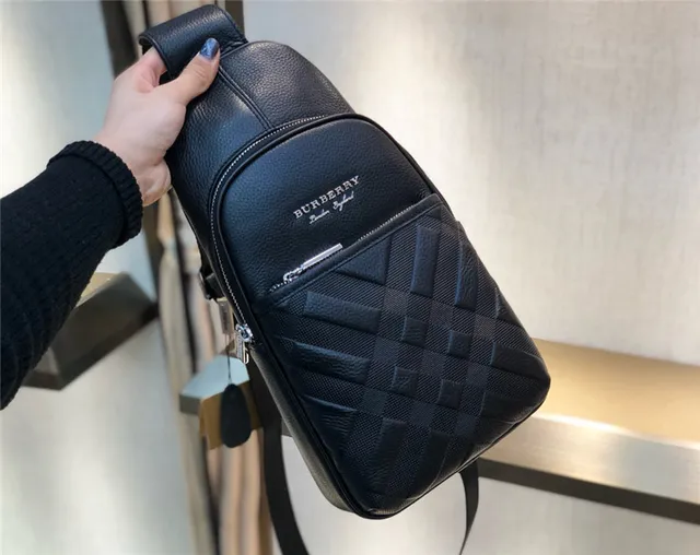 Burberry Knight Black Quilted Leather Messenger Bag 9