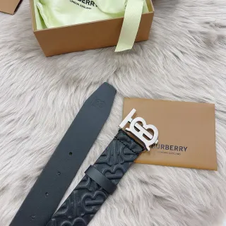 Burberry Knight مونوغرام مطبوع أسود حزام جلد