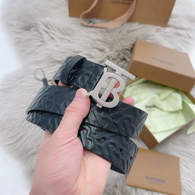 Burberry Knight مونوغرام مطبوع أسود حزام جلد 3