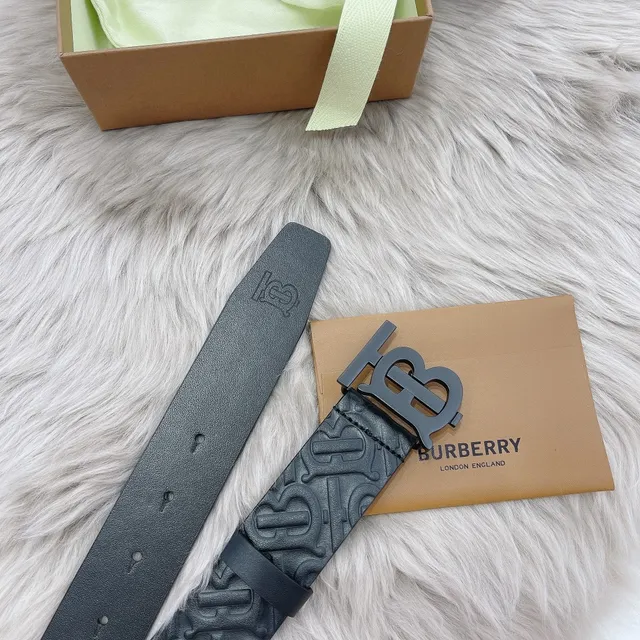 Burberry Knight مونوغرام مطبوع أسود حزام جلد 4