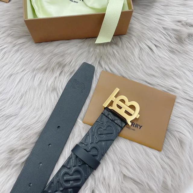 Burberry Knight مونوغرام مطبوع أسود حزام جلد 6
