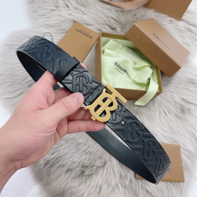 Burberry Knight مونوغرام مطبوع أسود حزام جلد 7