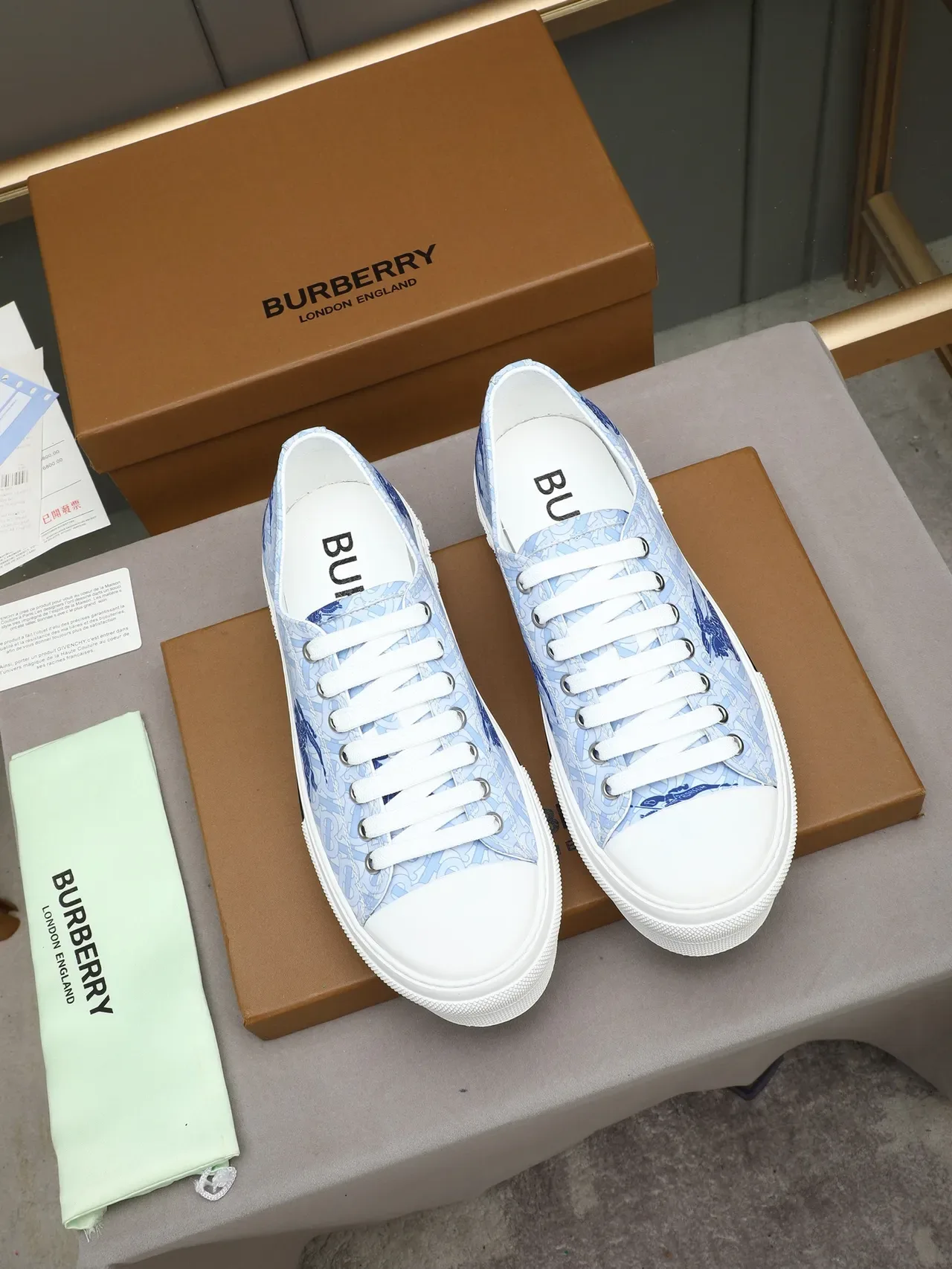 Burberry Knight Light Blue Monogram Platform Lifestyle Sneakers 2