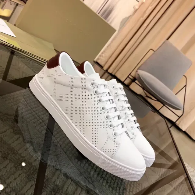 Burberry Perforated Leather White Lifestyle Sneakers 2