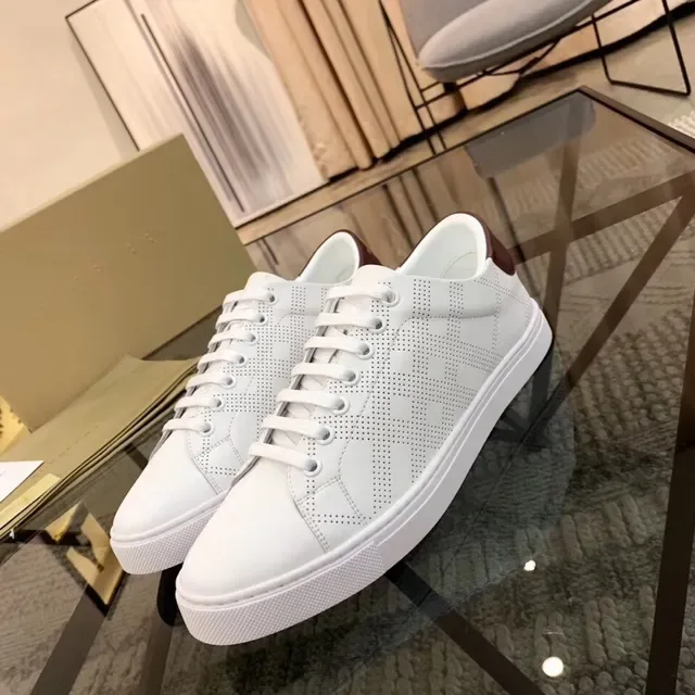 Burberry Perforated Leather White Lifestyle Sneakers 3