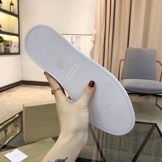 Burberry Perforated Leather White Lifestyle Sneakers 4