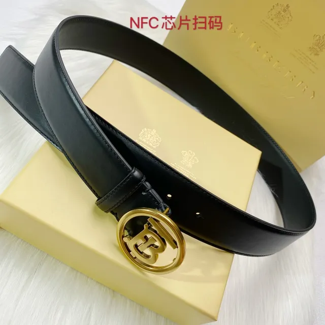 Burberry TB Monogram কালো চামড়ার বেল্ট 2