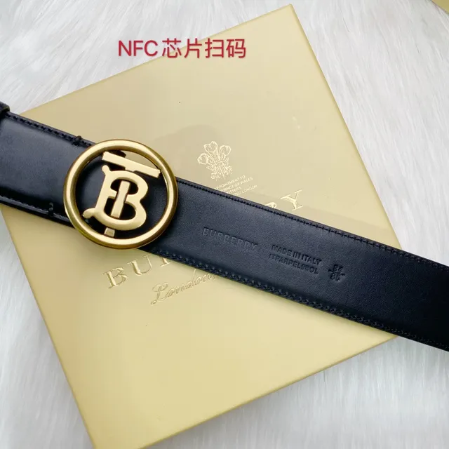 Burberry TB Monogram কালো চামড়ার বেল্ট 4