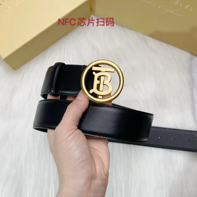 Burberry TB Monogram কালো চামড়ার বেল্ট 5