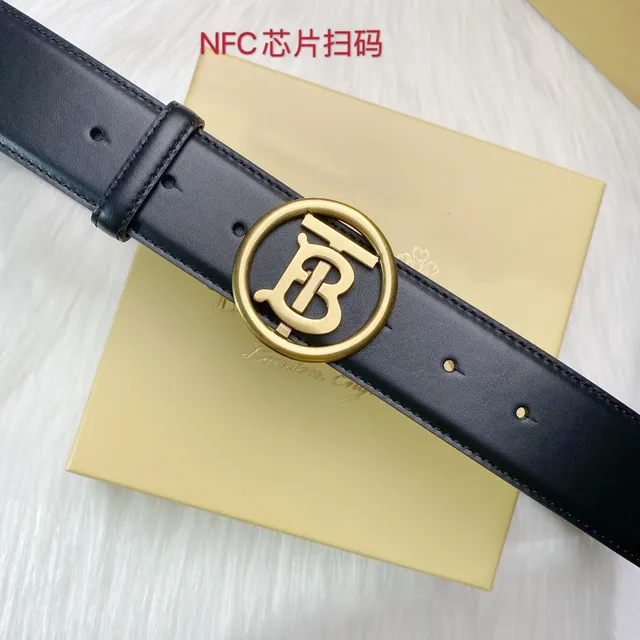 Burberry TB Monogram কালো চামড়ার বেল্ট 7
