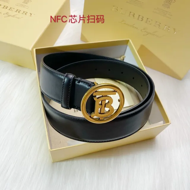 Burberry TB Monogram কালো চামড়ার বেল্ট 8