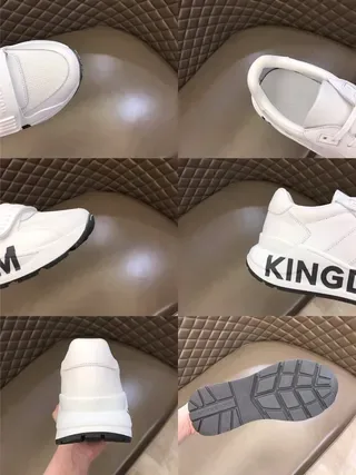 Burberry Blanco Negro Cuero y Malla Superior Letra Lateral Bold Estilo de Vida Sneakers 5