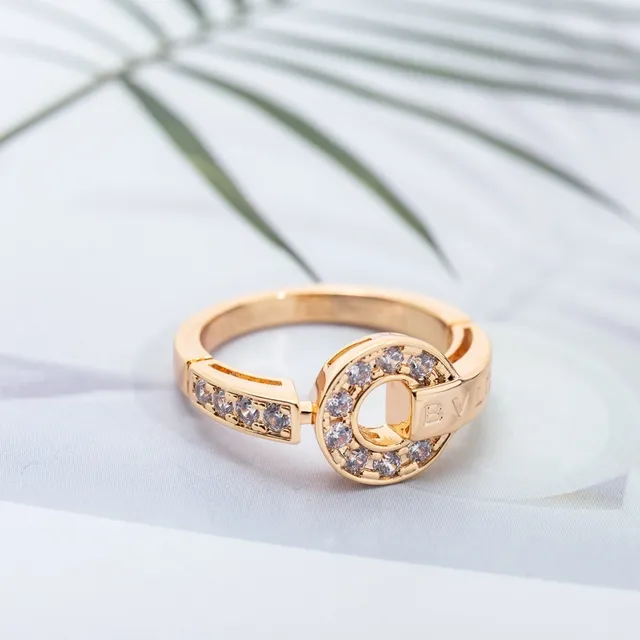 Bvlgari B.zero1 Interlocking Circle Pavé Rose Gold Ring 4