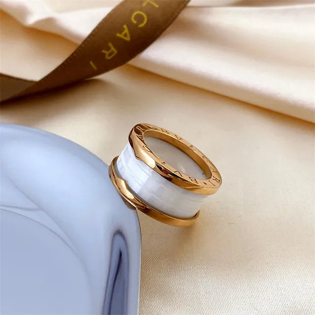 Bvlgari B.zero1 Multi-Band Gold-Tone and Black Ceramic Ring 6