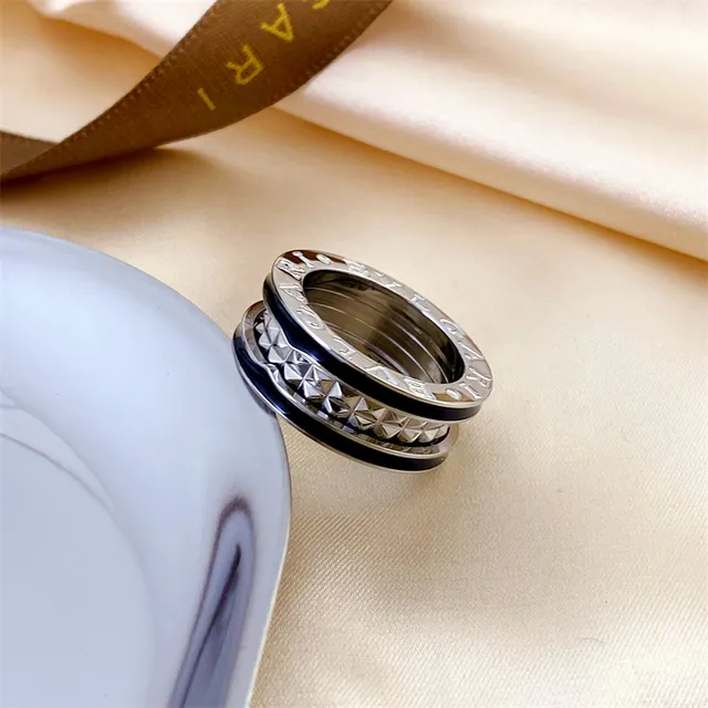 Bvlgari B.zero1 Stacked Gold-Tone and Black Enamel Ring 4