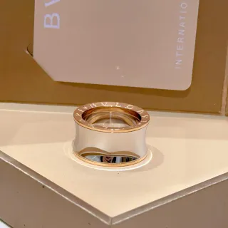 Bvlgari B.zero1 Two-Tone Rose Gold and White Metal Ring