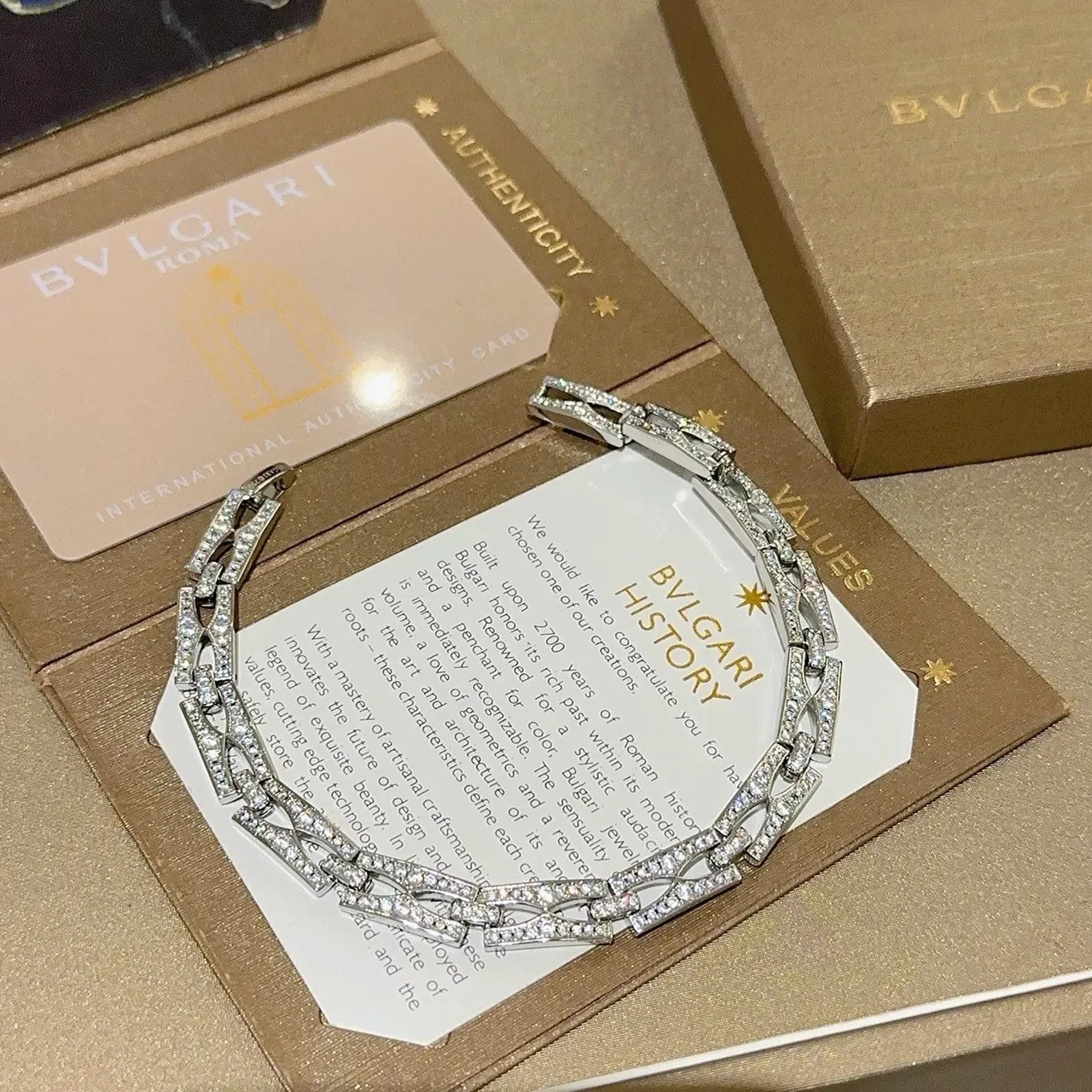 Bvlgari Interlocking Geometric Pavé Bracelet 9