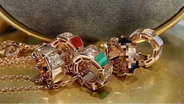 Bvlgari Serpenti Stacked Enamel and Diamond Pendant Necklace 9