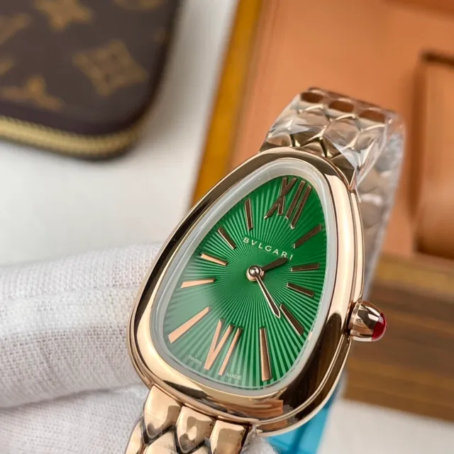 Bvlgari Serpenti Gotas Verdes Sunburst Relógio Mecânico 5