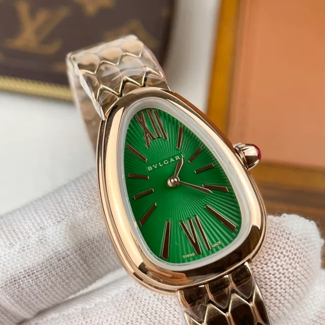 Bvlgari Serpenti Gotas Verdes Sunburst Relógio Mecânico 7