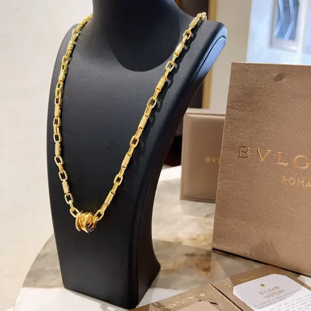 Bvlgari Tubogas-Style قلادة سلسلة ذهبية 3
