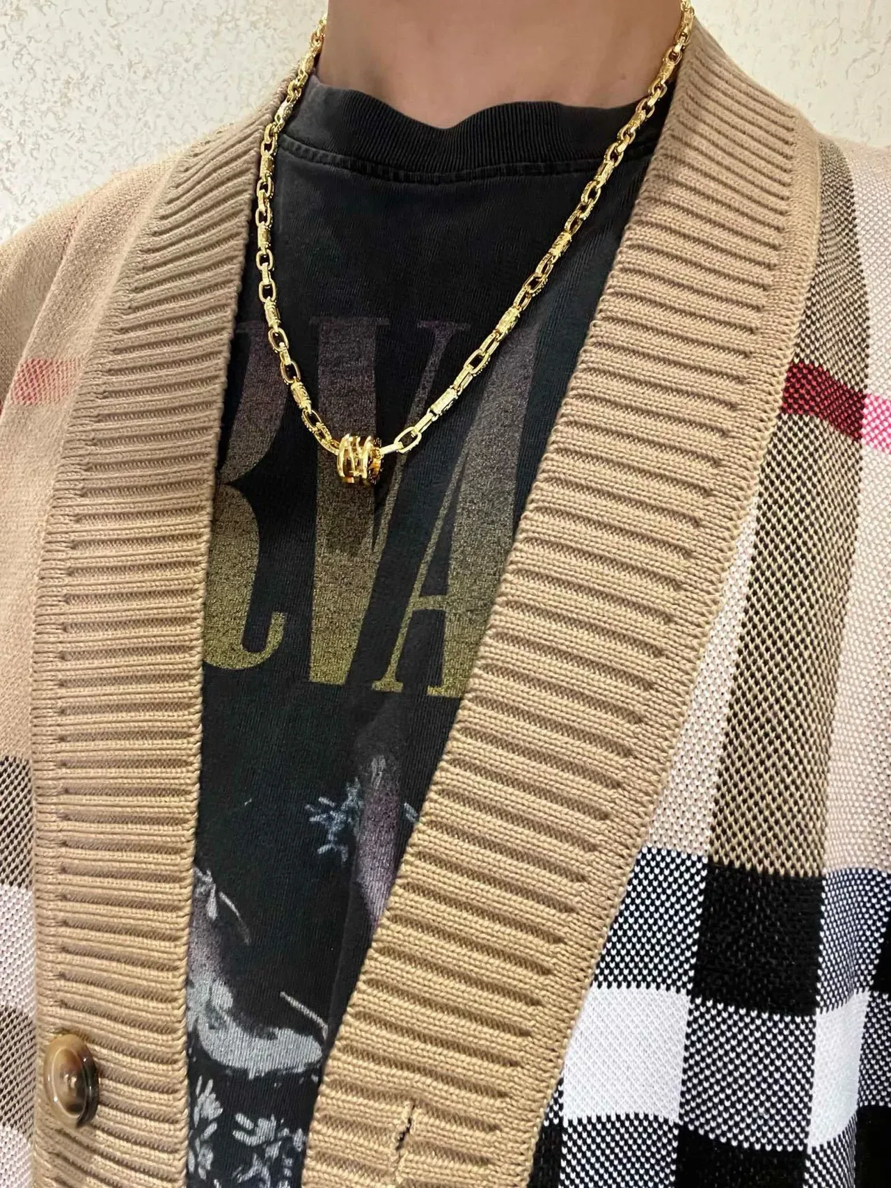 Bvlgari Tubogas-Style قلادة سلسلة ذهبية 5