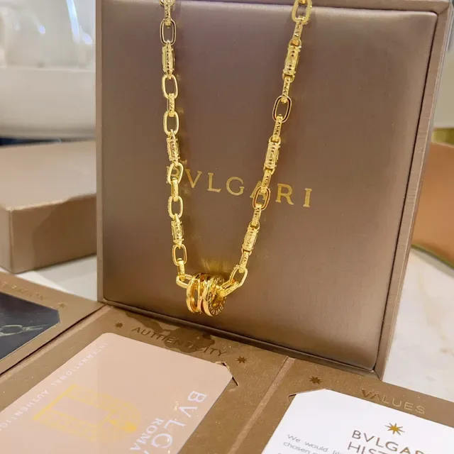 Bvlgari Tubogas-Style قلادة سلسلة ذهبية 6