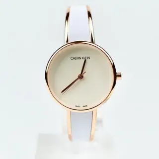 Calvin Klein Minimalist Bangle White Strap Quartz Watch