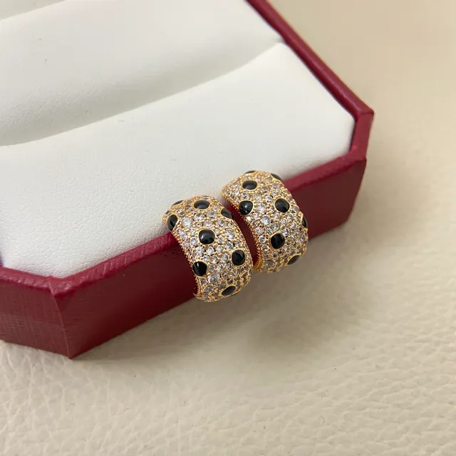 Cartier Gold Black Pavé-Set Dome-Shaped Band Ring 6