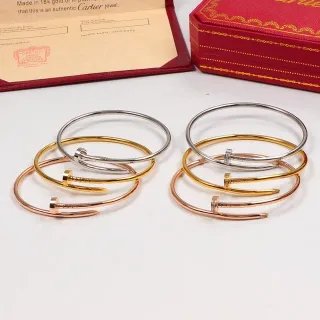 Cartier Juste un Clou Gold Silver Nail-Motif Clasp Open Bangle Bracelet